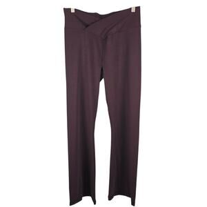 NWT PINK Victoria's Secret Crop Flare Leggings Burgundy Size Large